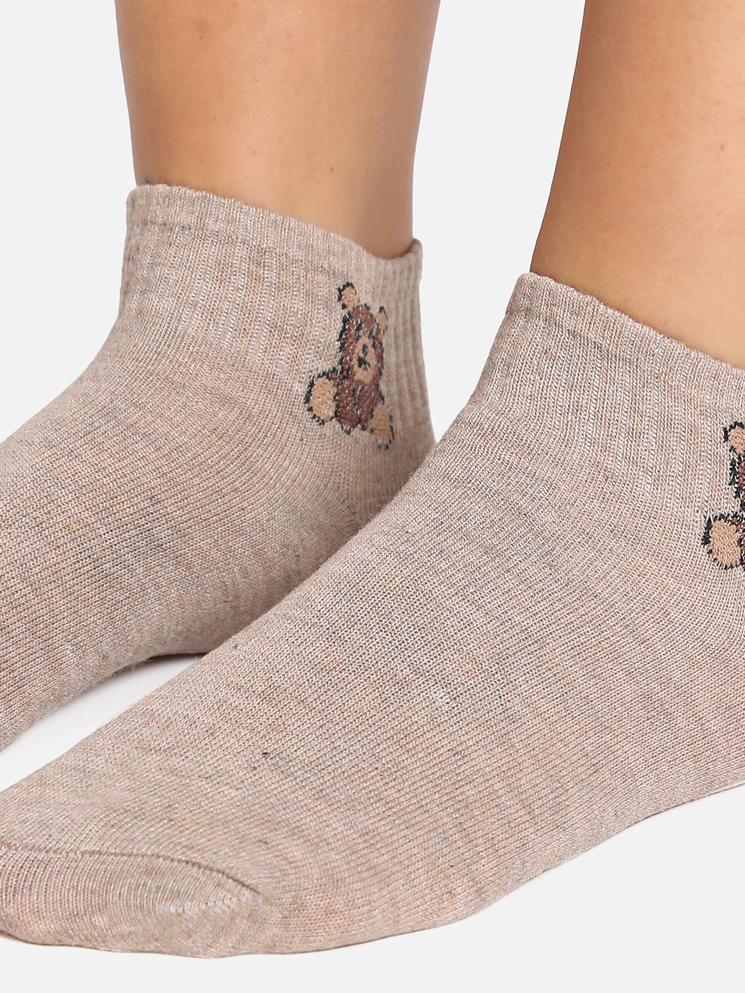 Set Of 3 Printed Ankle Length Socks