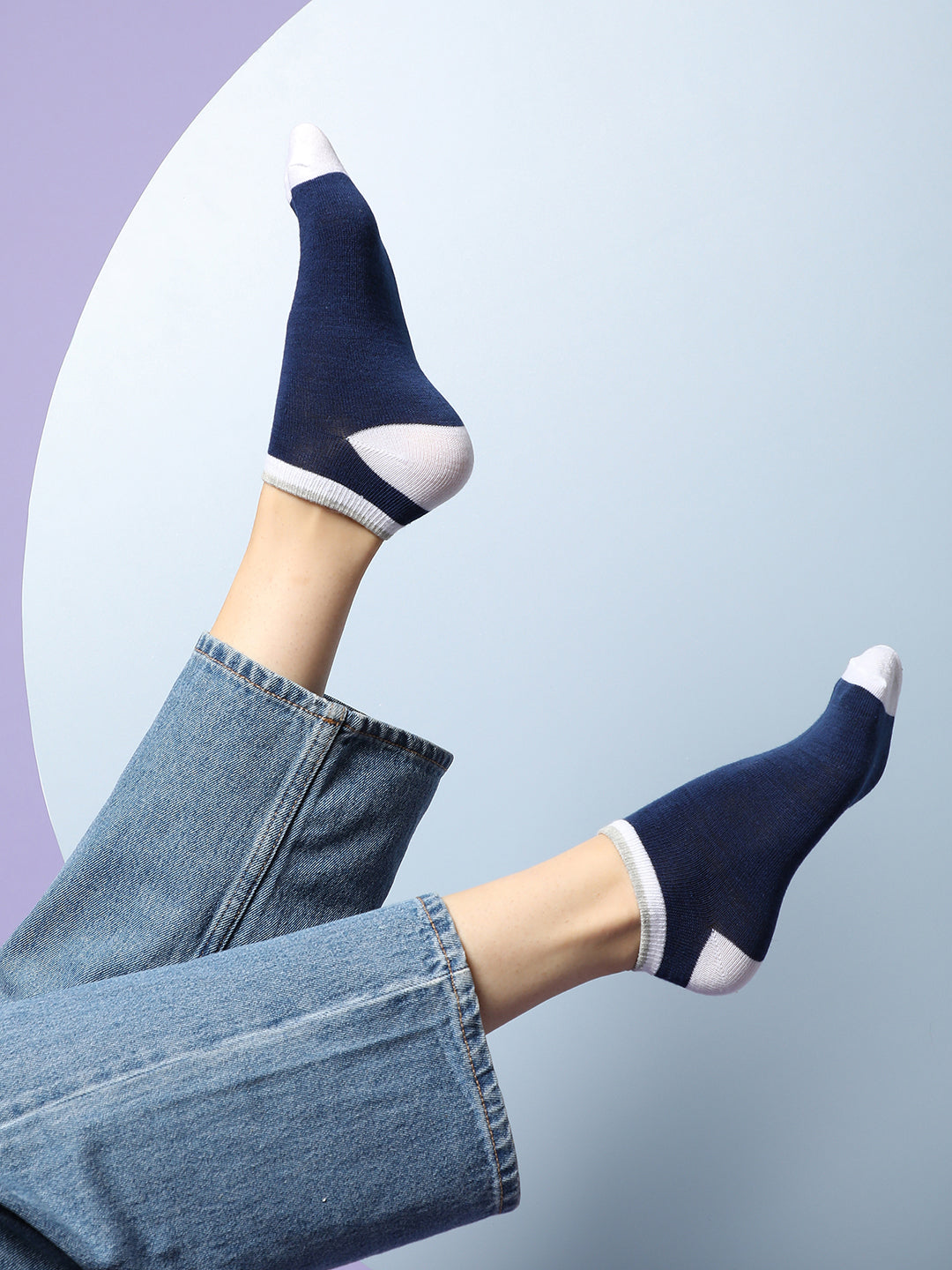 Set Of 3 Solid Ankle Length Socks