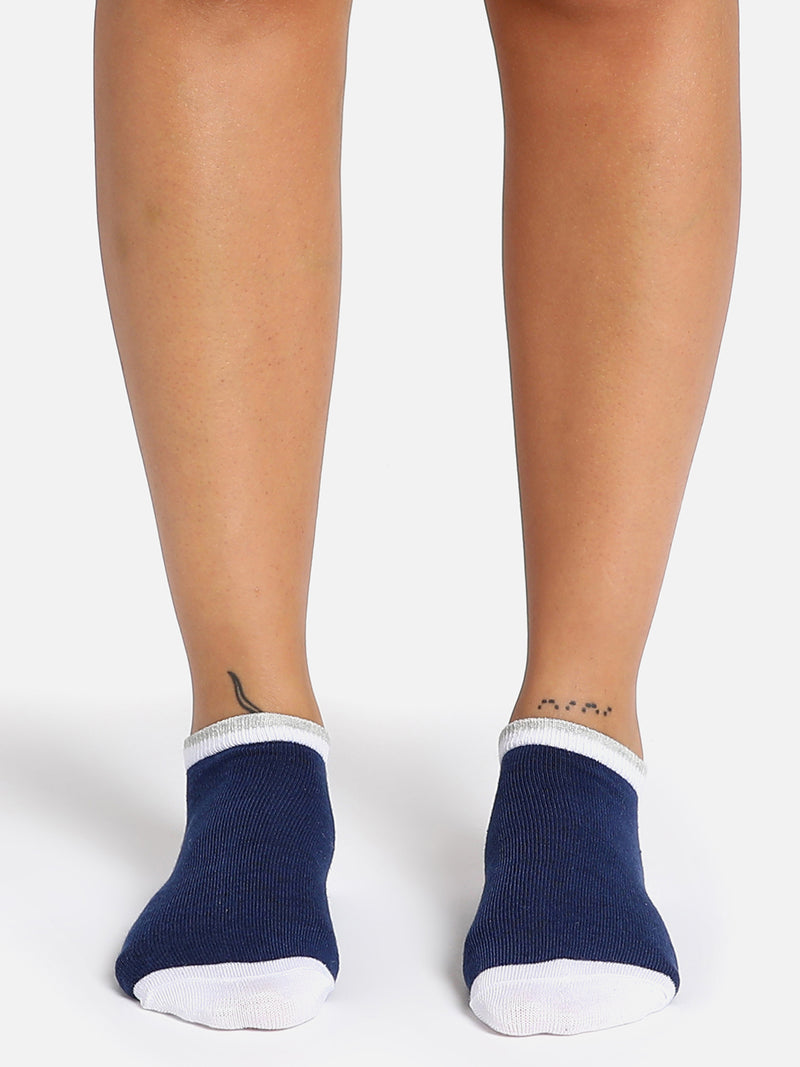 Set Of 3 Solid Ankle Length Socks