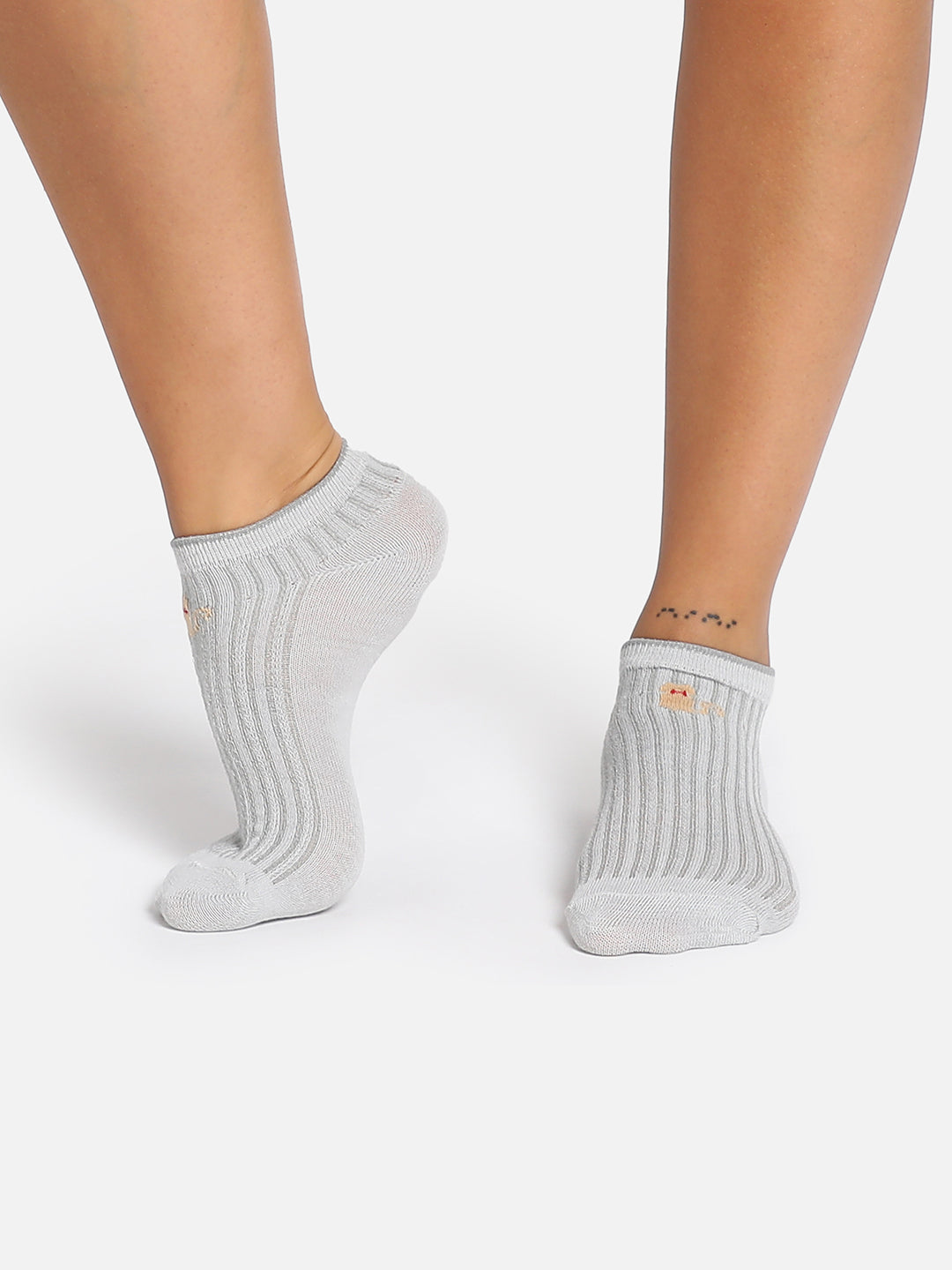 Set Of 3 Solid Ankle Length Socks