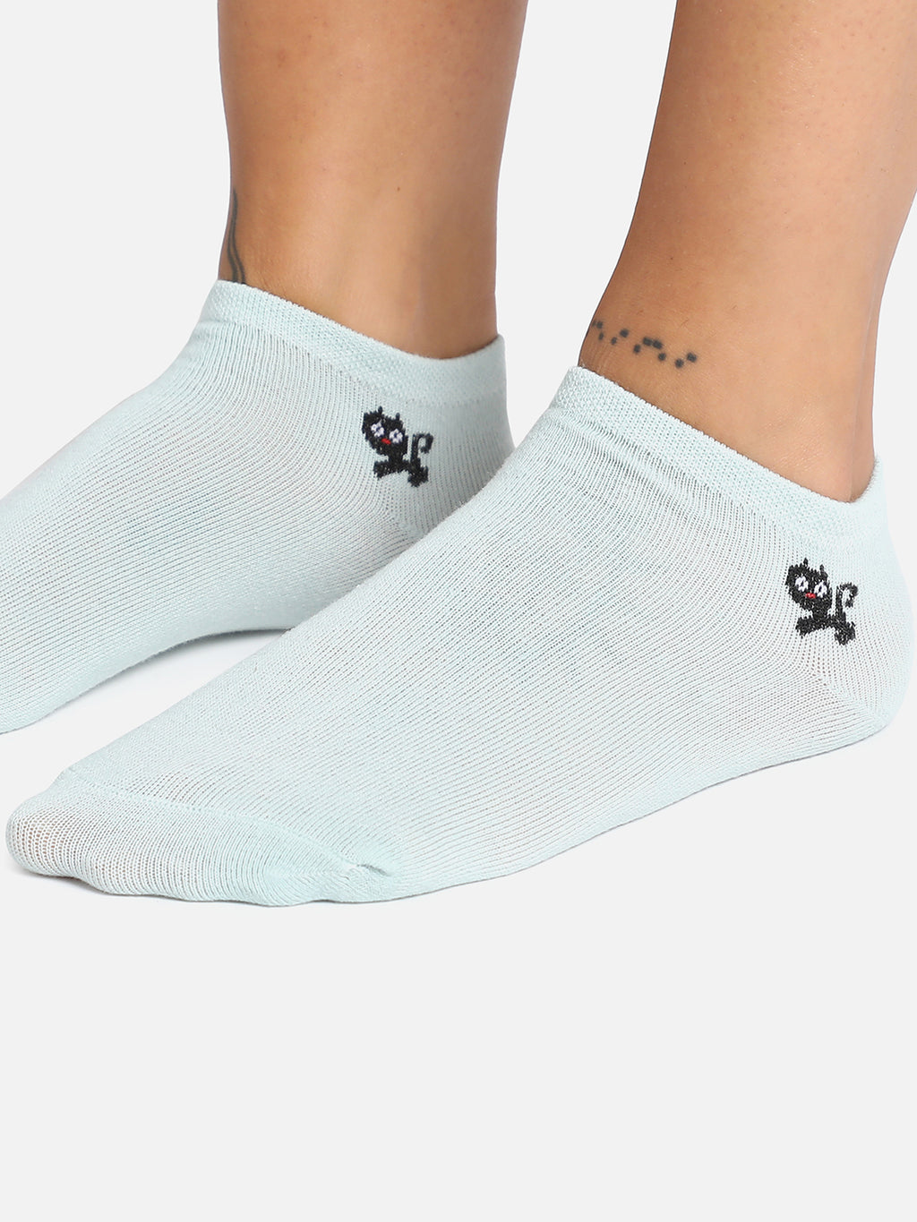 Set Of 3 Solid Ankle Length Socks