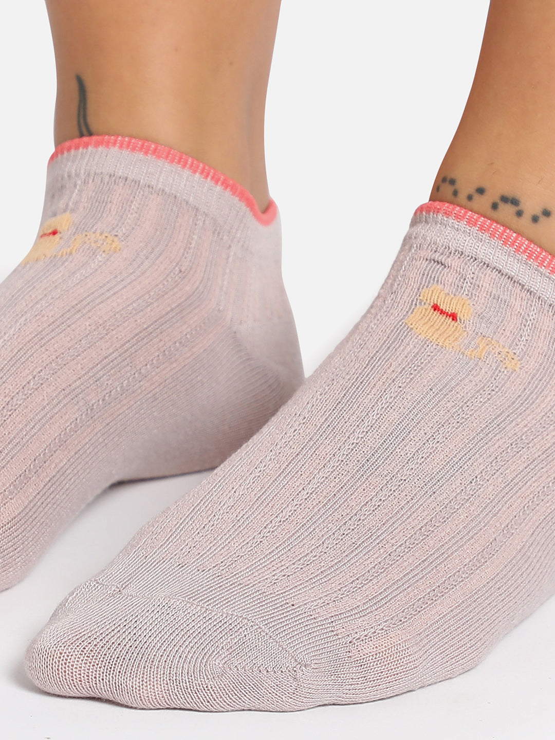 Set Of 3 Cute Snkle Length Socks