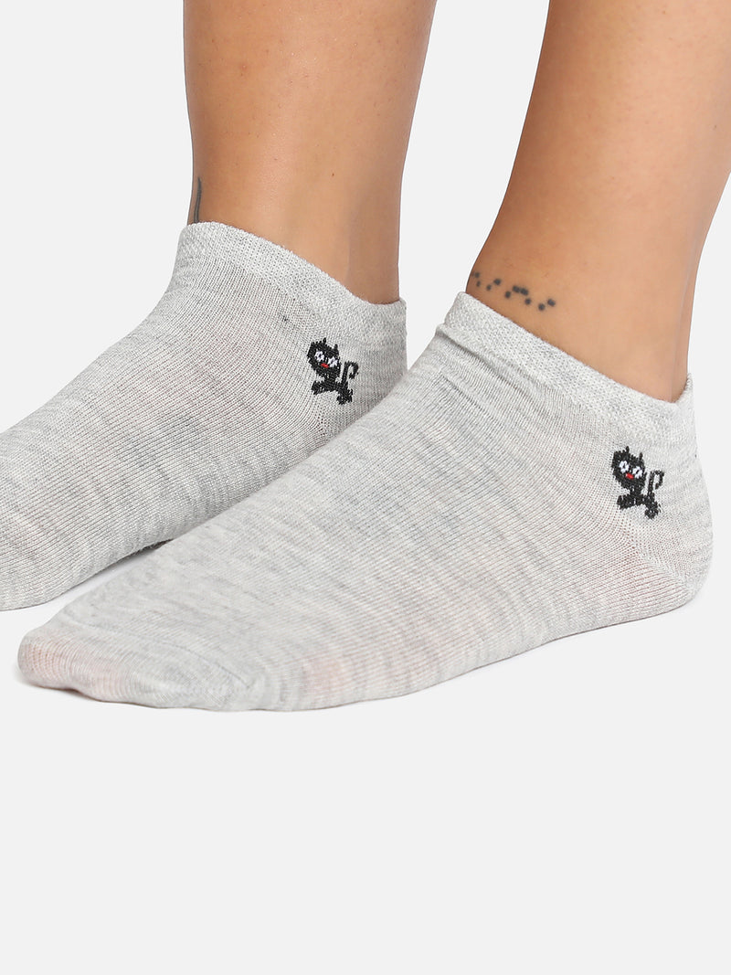 Set Of 3 Cute Snkle Length Socks