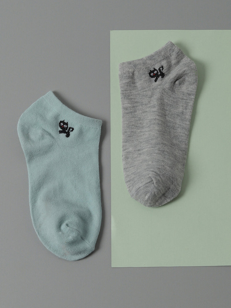 Set Of 2 Cute Snkle Length Socks
