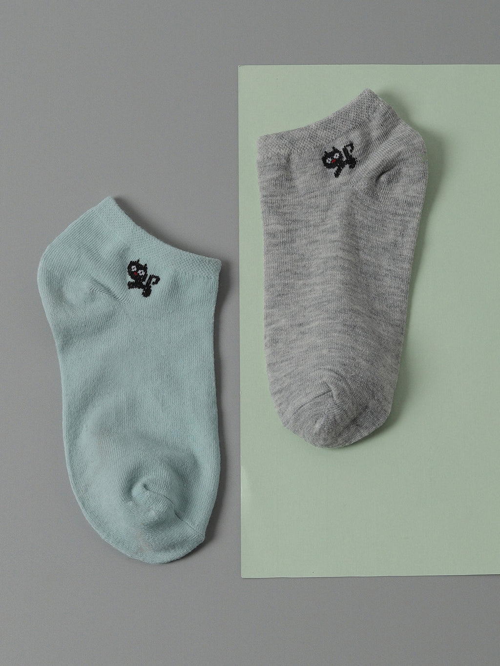 Set Of 2 Cute Snkle Length Socks