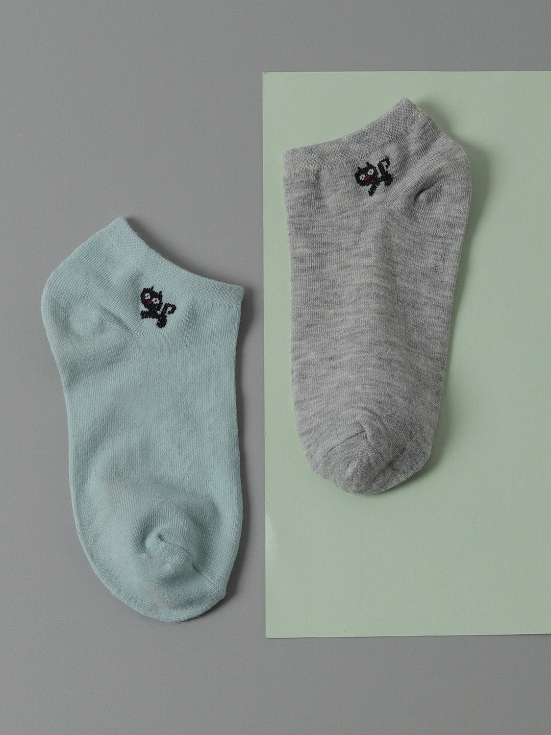 Set Of 2 Cute Snkle Length Socks