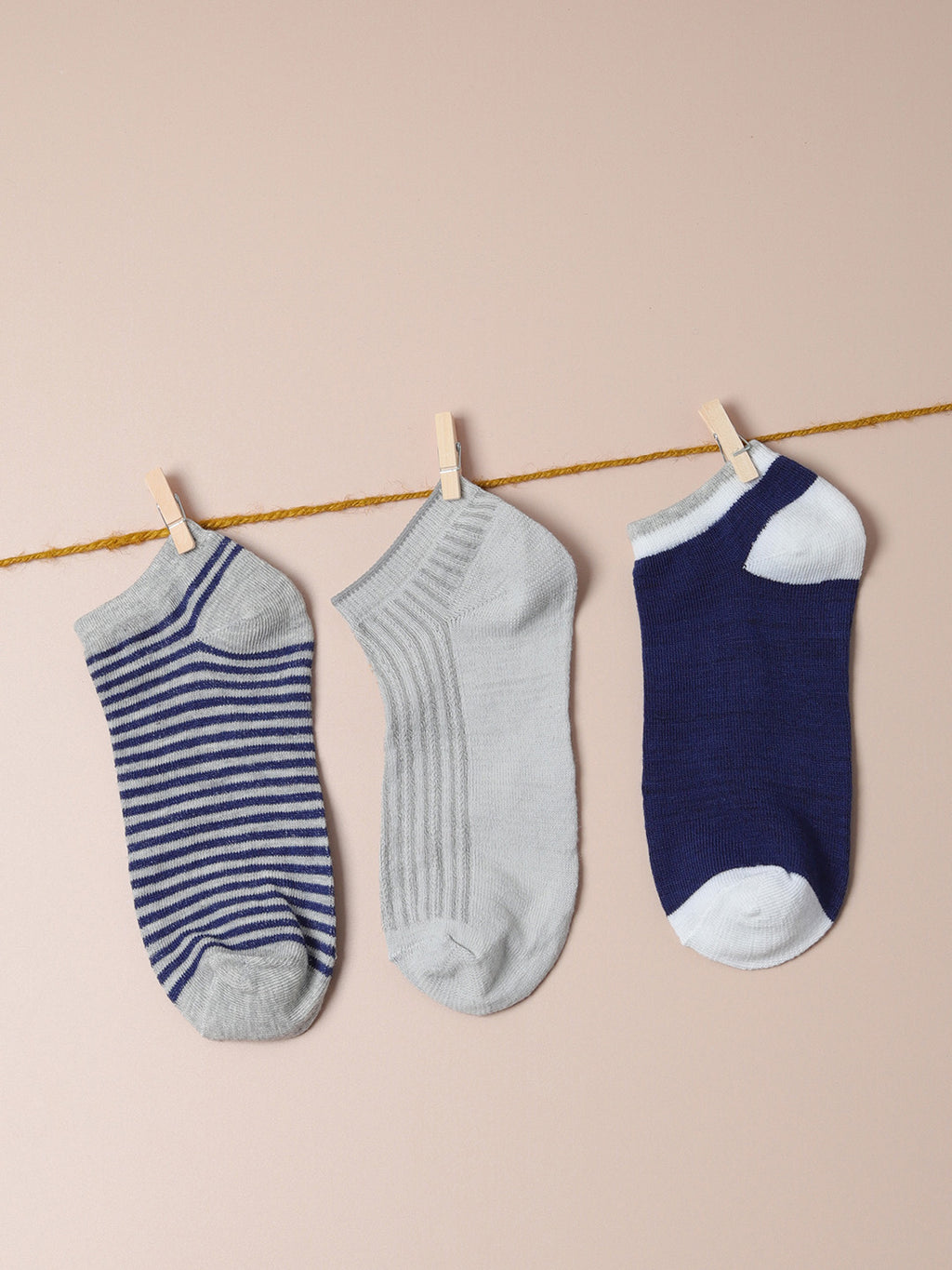 Set Of 3 Cute Snkle Length Socks
