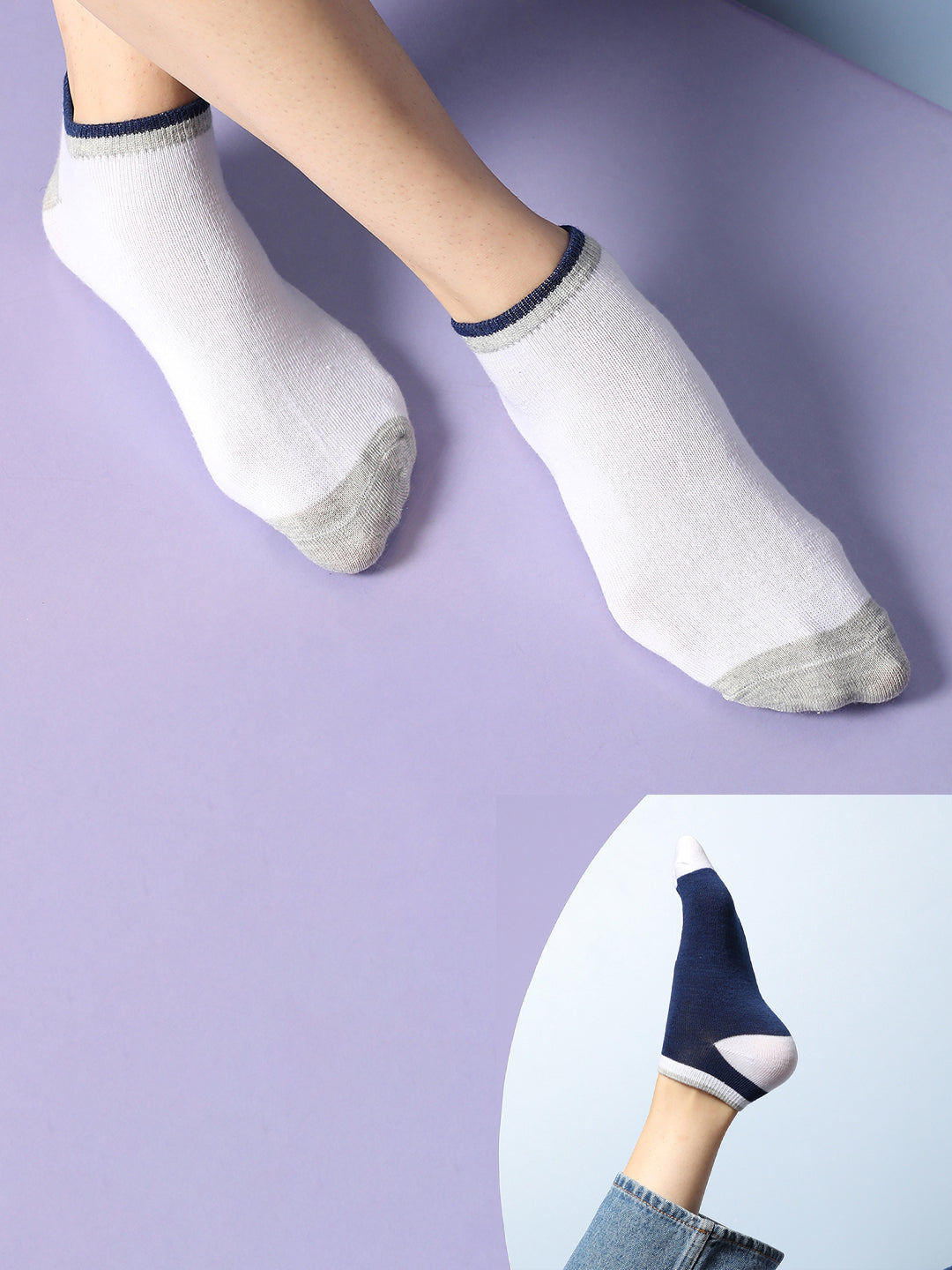 Set Of 2 Cute Snkle Length Socks