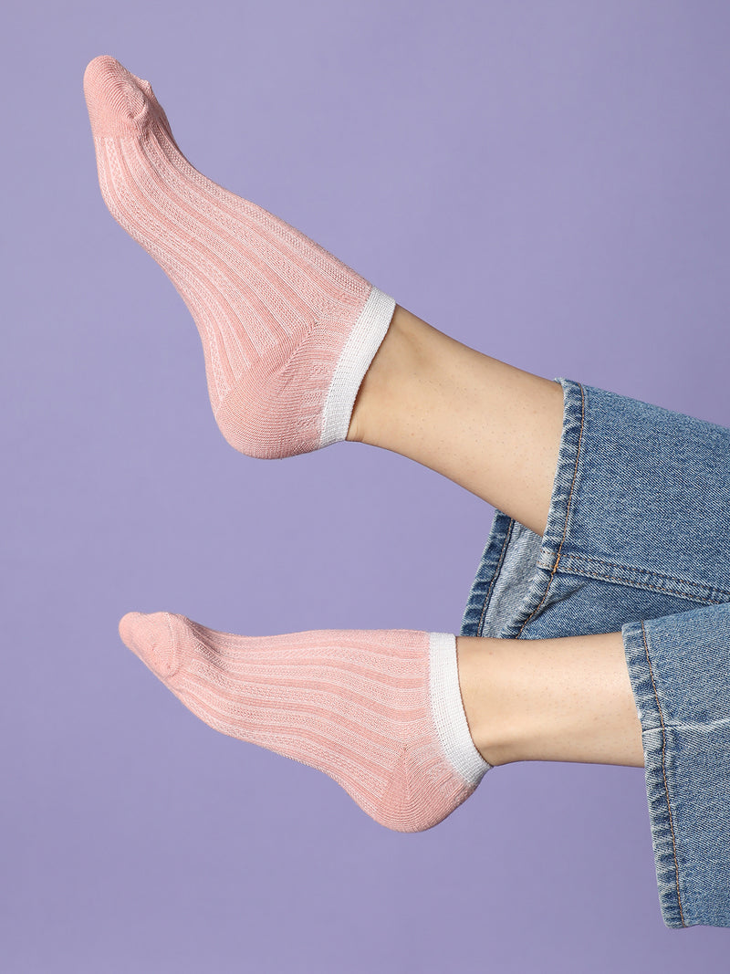 Set Of 5 Solid Ankle Length Socks