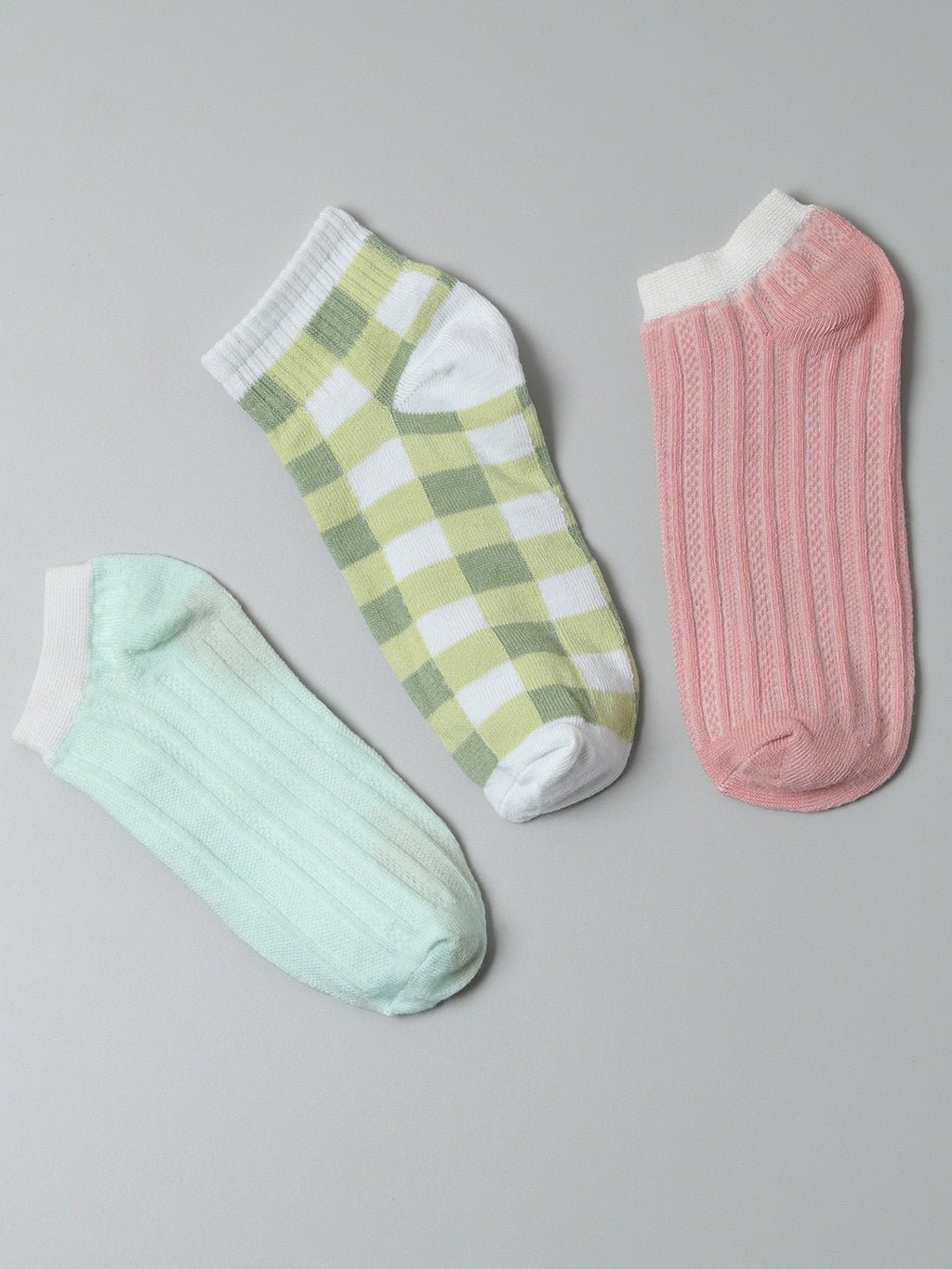 Set Of 3 Cute Ankle Length Socks
