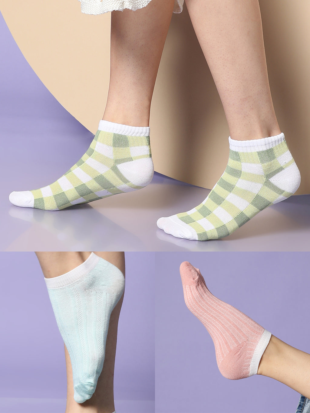 Set Of 3 Cute Ankle Length Socks