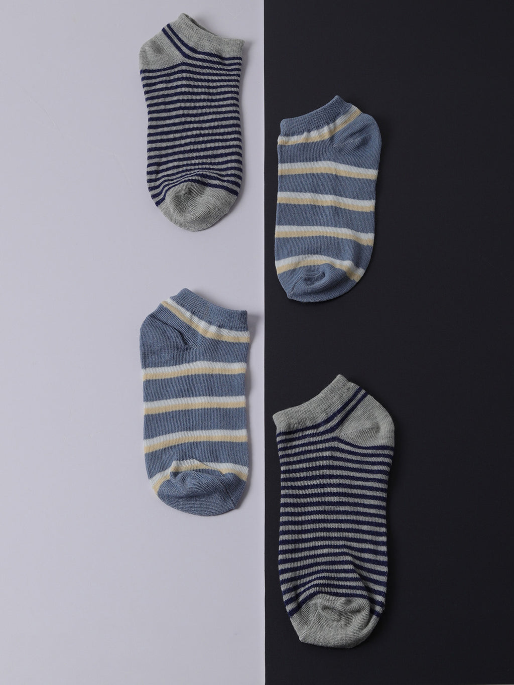 Set Of 4 Striped Ankle Length Socks