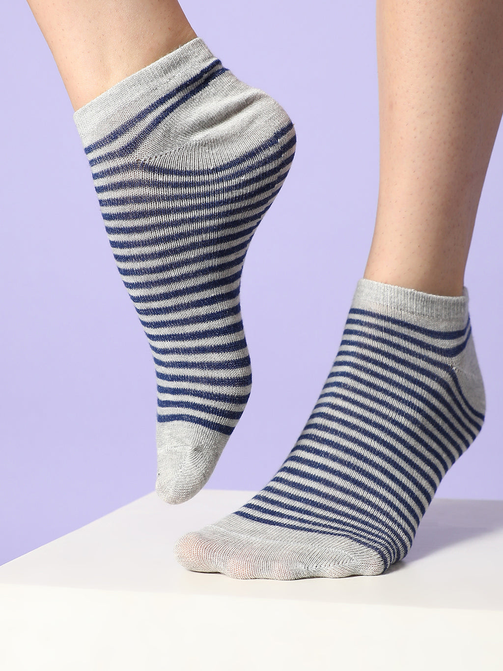 Set Of 4 Striped Ankle Length Socks