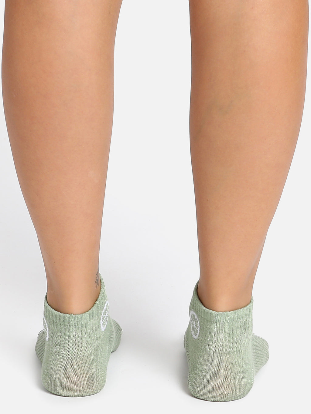 SET OF 3 WHITE & GREEN ANKLE LENGTH SOCKS