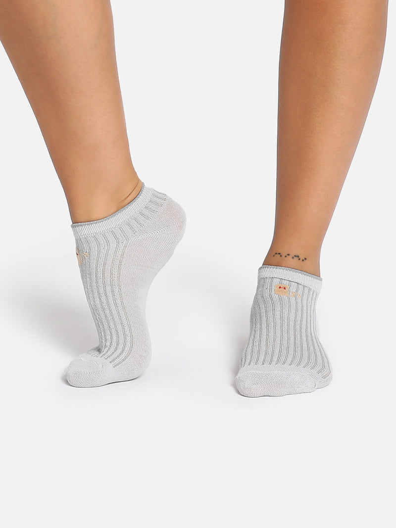 Set Of 3 Nude Ankle Length Socks