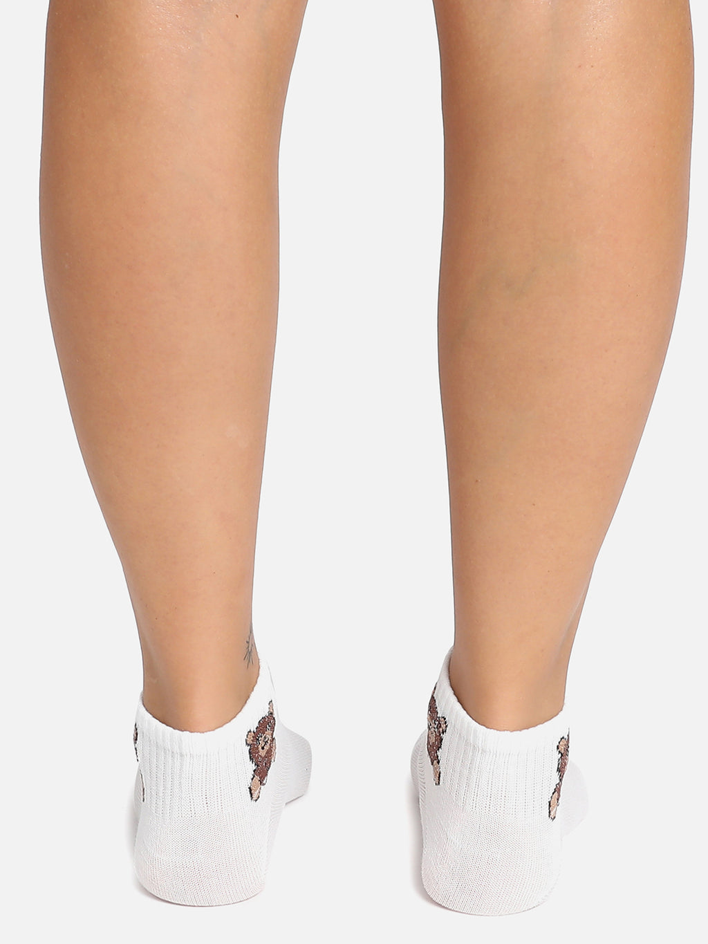 Set Of 3 White Ankle Length Socks