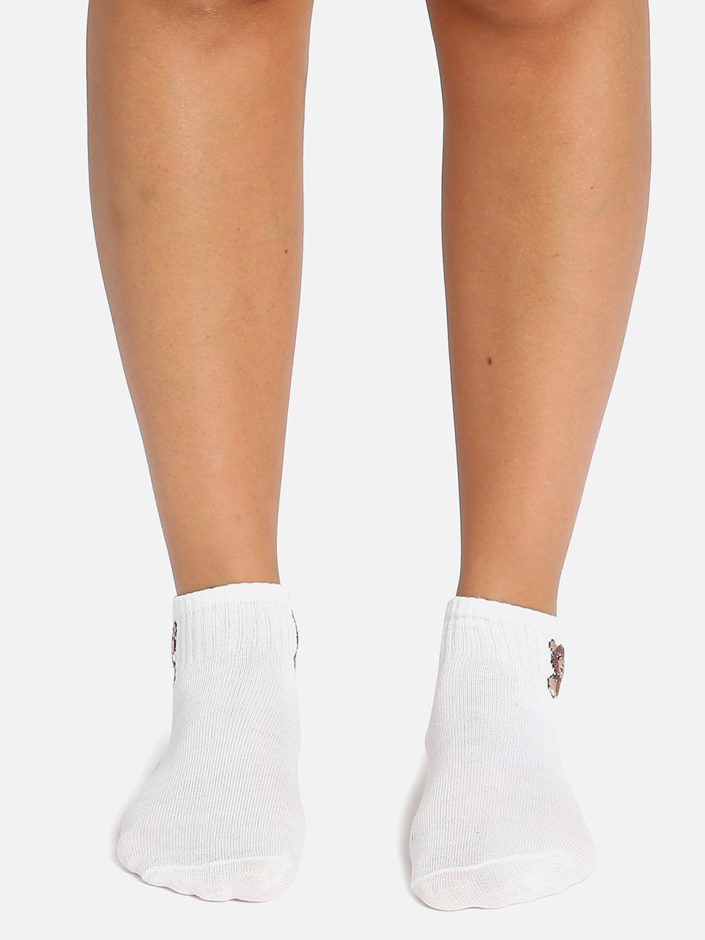 Set Of 3 White Ankle Length Socks