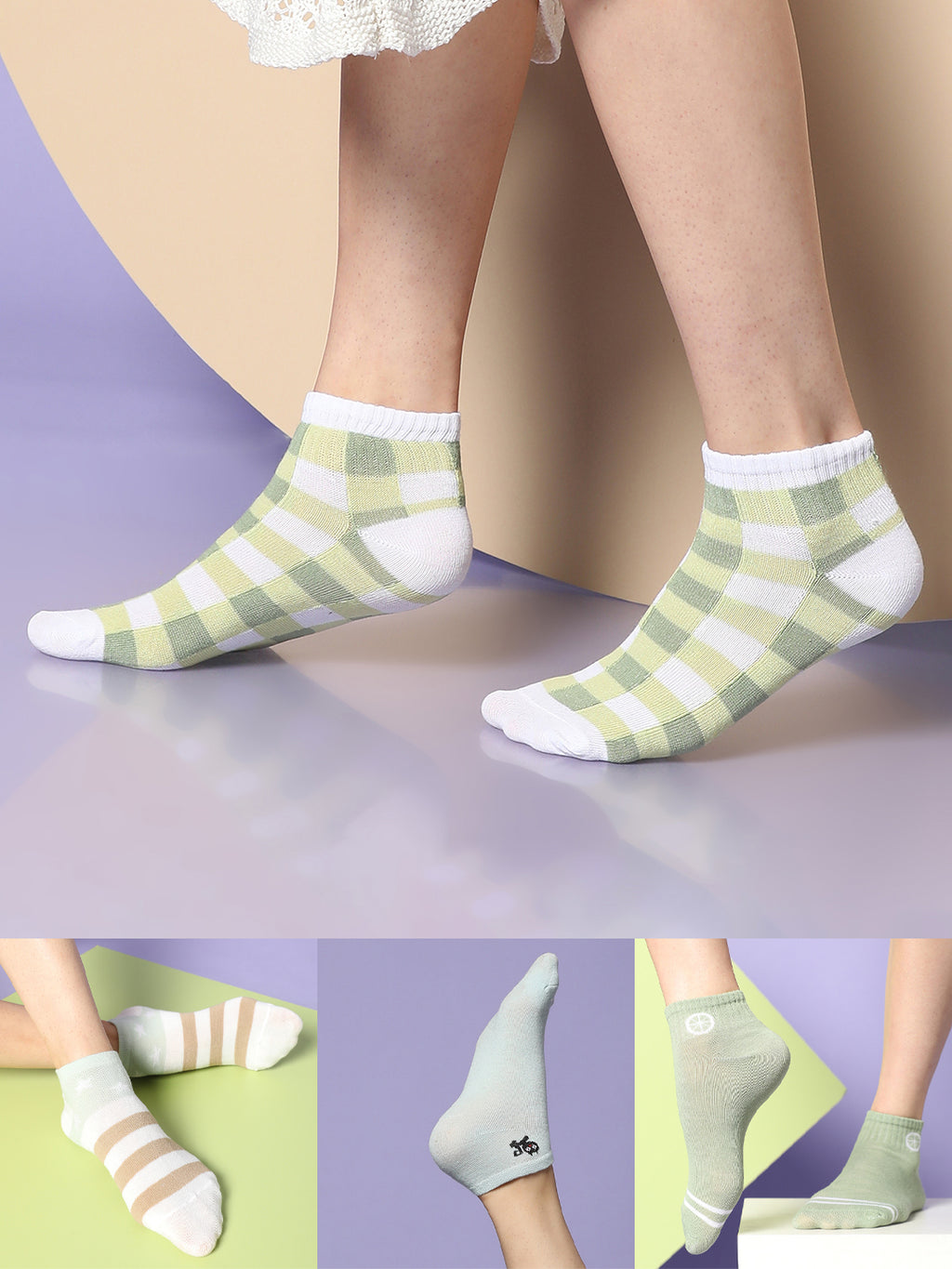 Set Of 4 Cute Ankle Length Socks