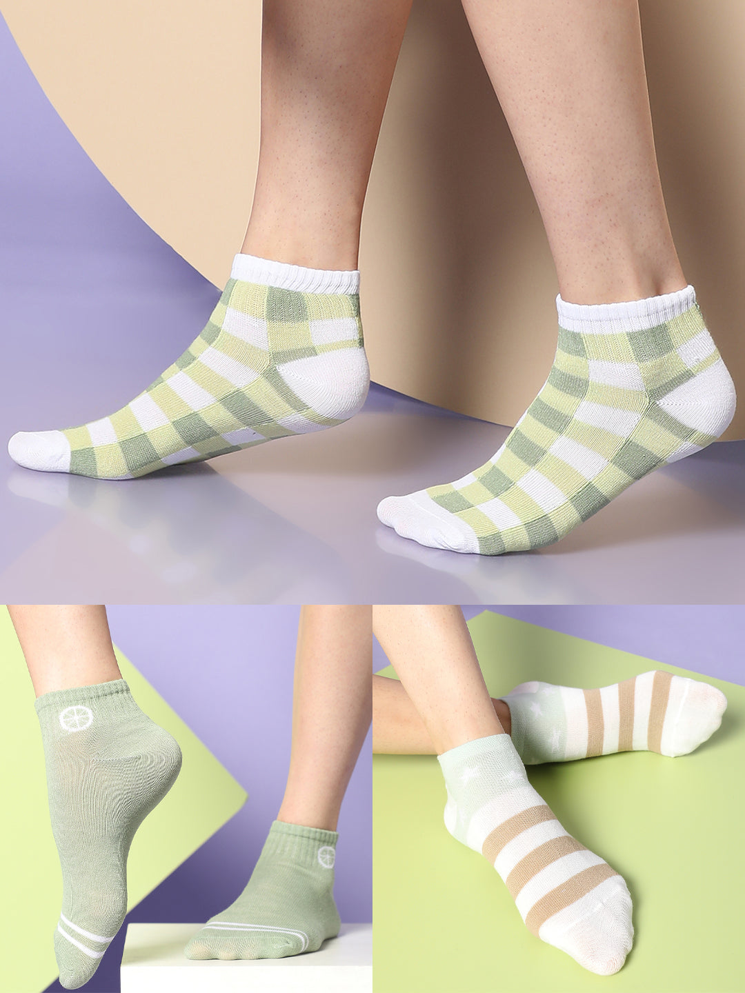 Set Of 3 Cute Ankle Length Socks