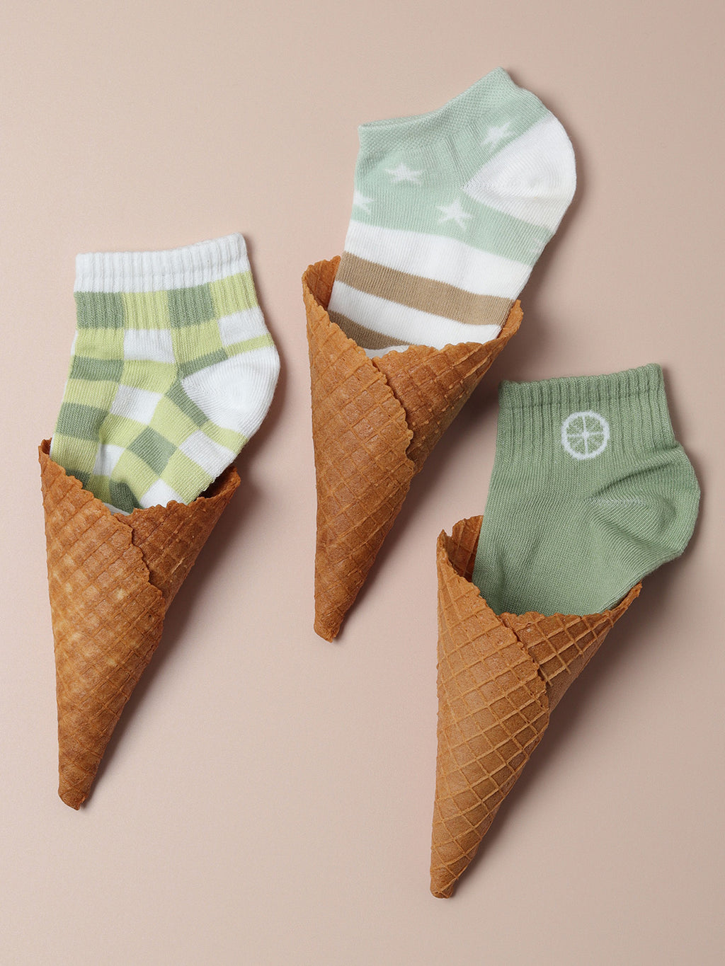 Set Of 3 Cute Ankle Length Socks