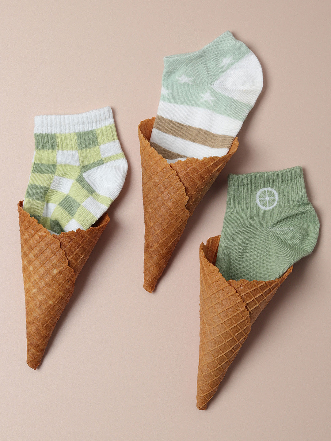 Set Of 3 Cute Ankle Length Socks