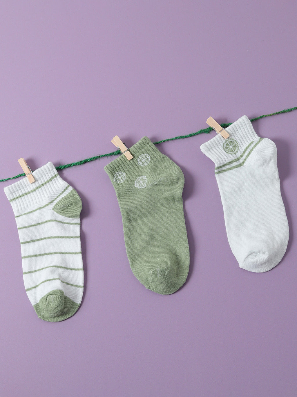 Set Of 3 Cute Ankle Length Socks
