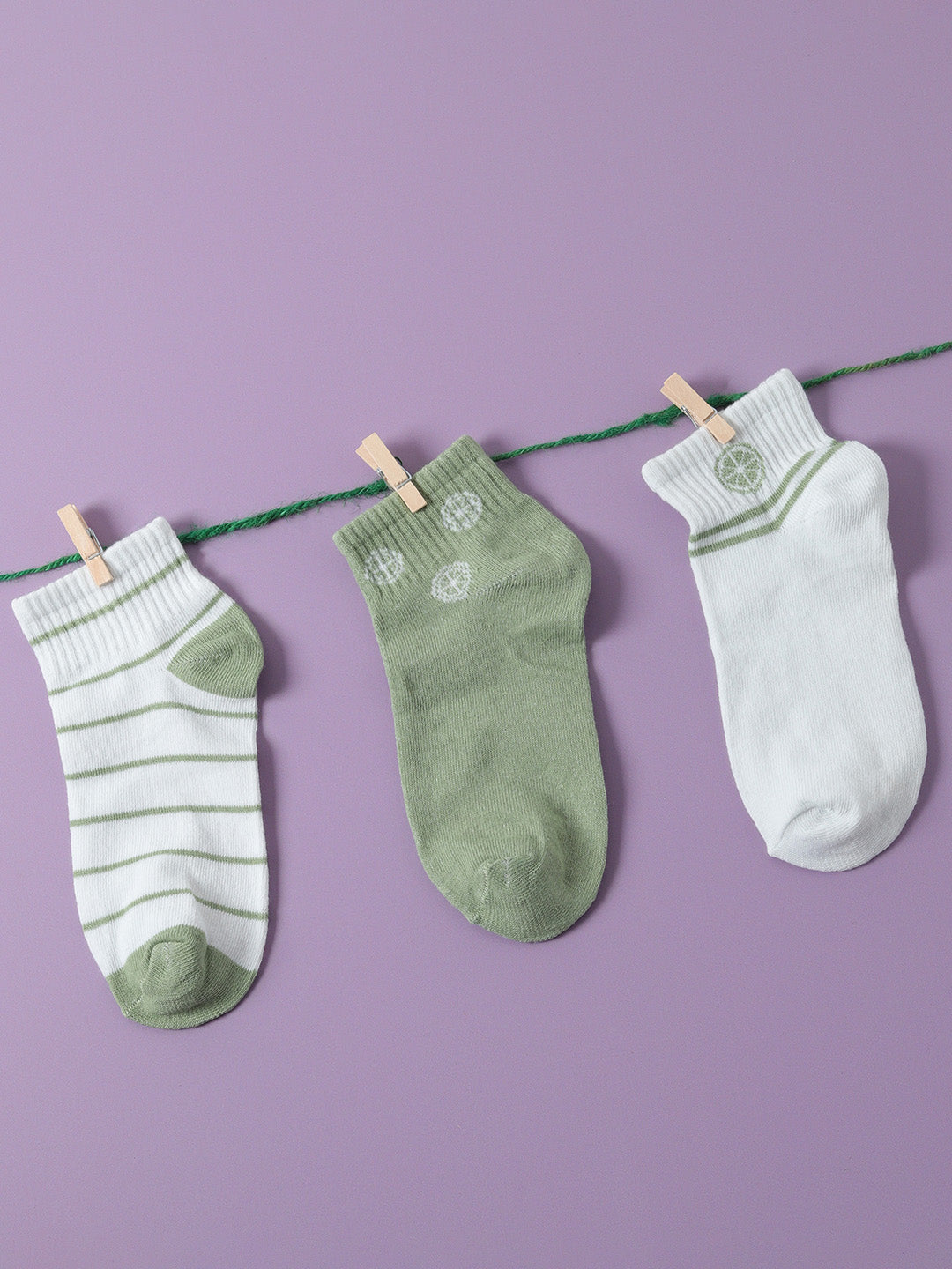Set Of 3 Cute Ankle Length Socks