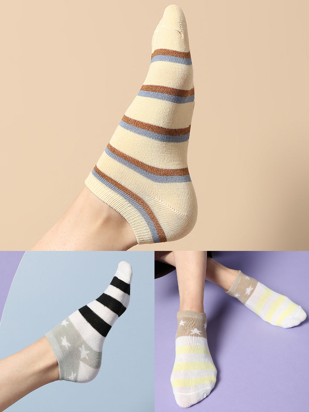 Set Of 3 Cute Ankle Legth Socks