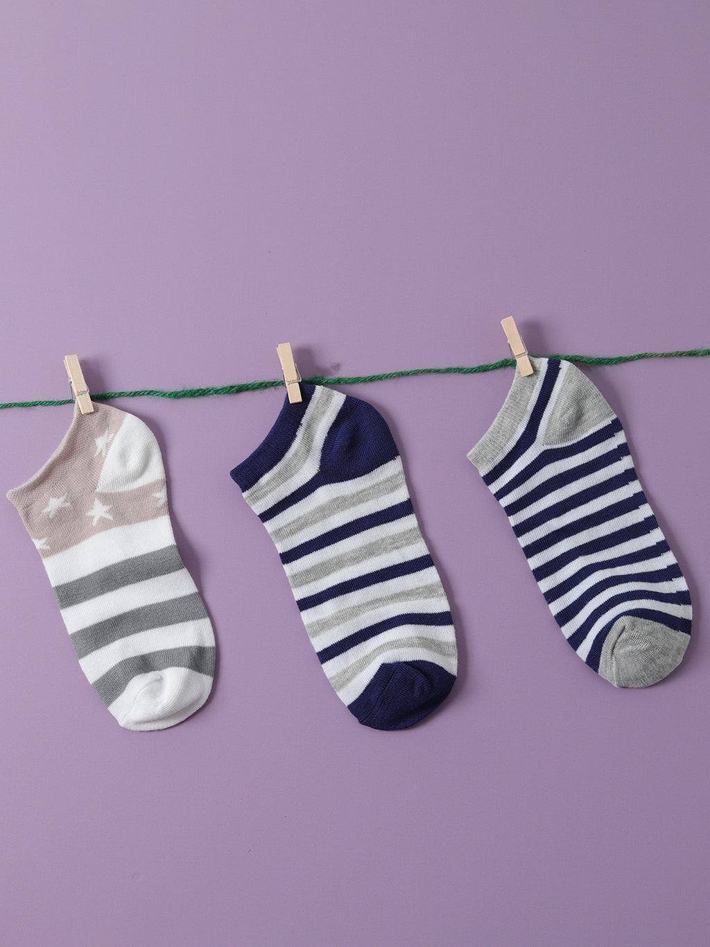 Set Of 3 Cute Ankle Length Socks