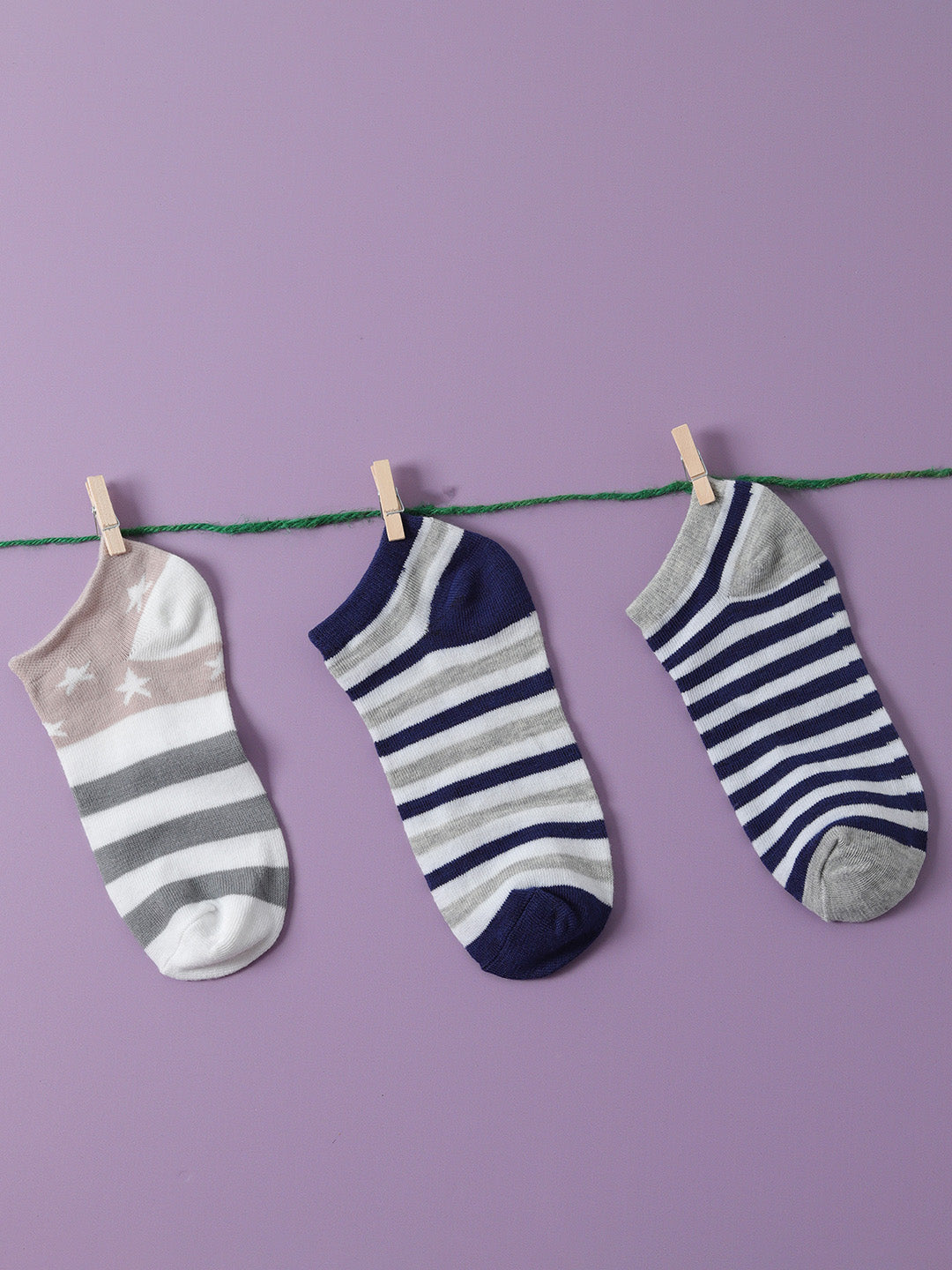 Set Of 3 Cute Ankle Length Socks