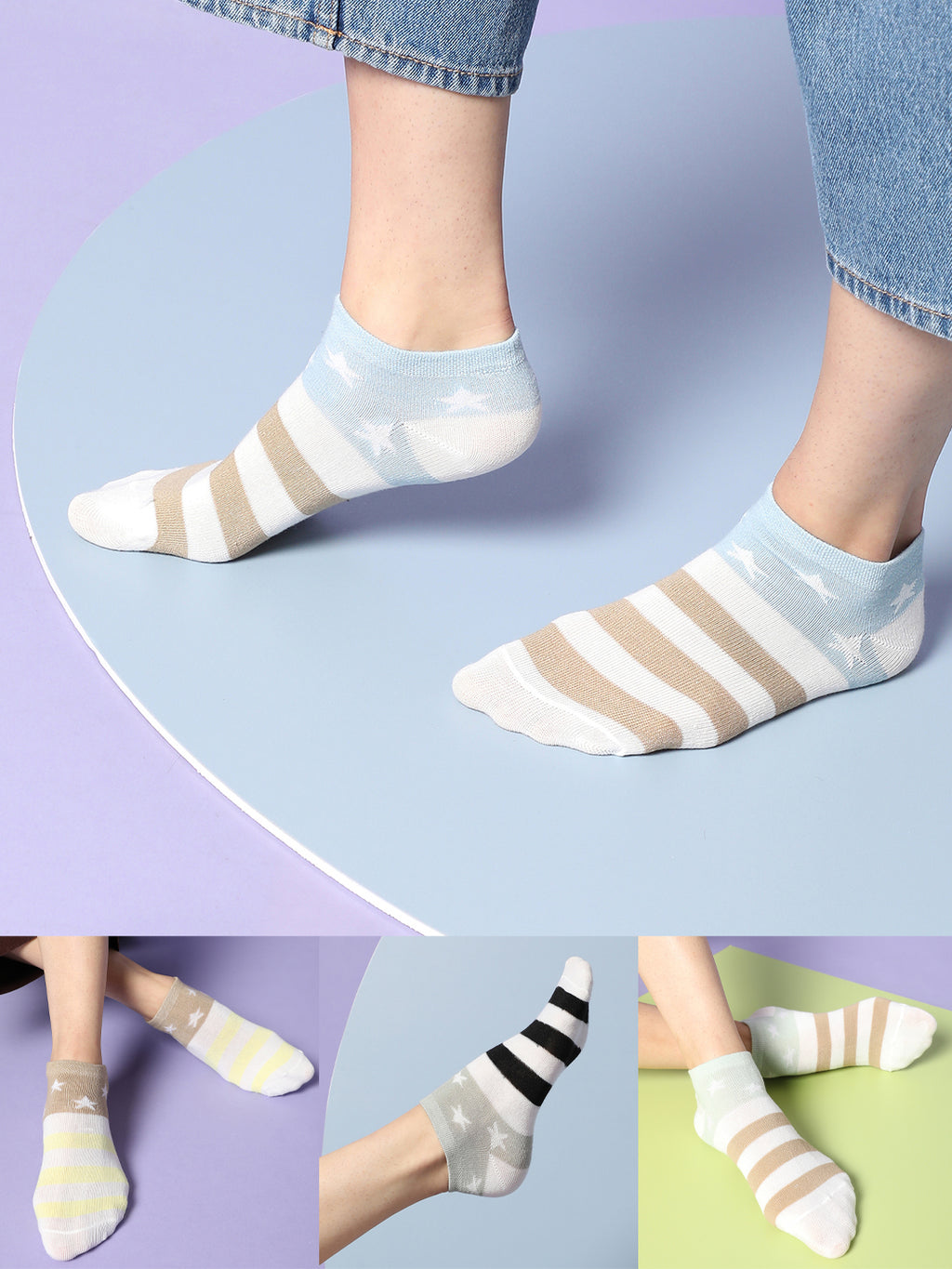Set Of 4 Cute Ankle Legth Socks