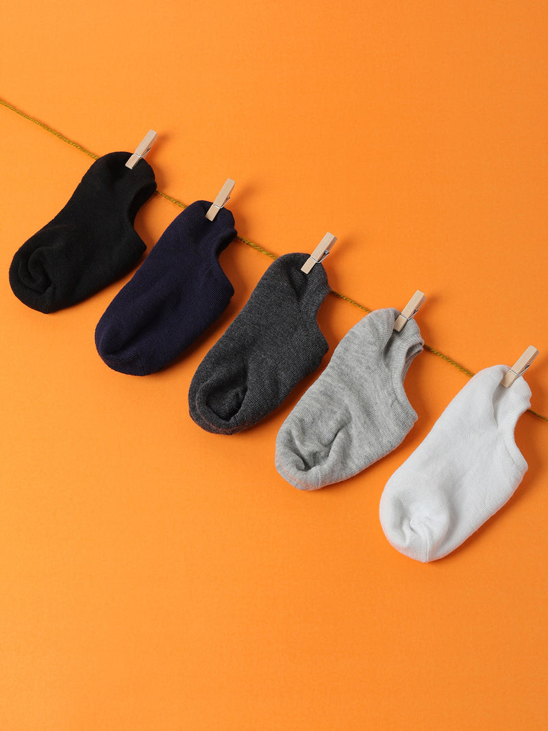 Set Of 5 Solid Ankle Length Socks