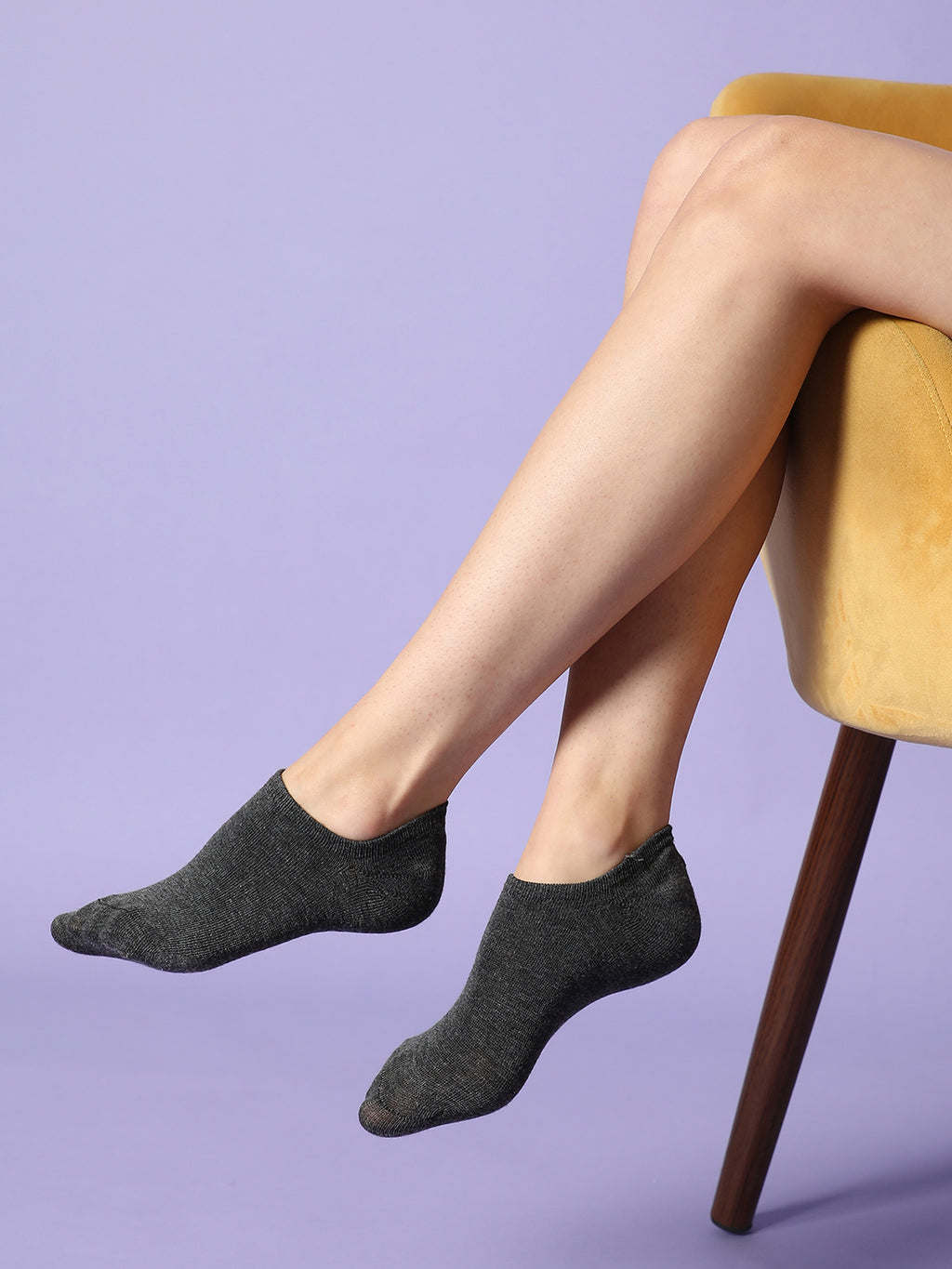 Set Of 5 Solid Ankle Length Socks