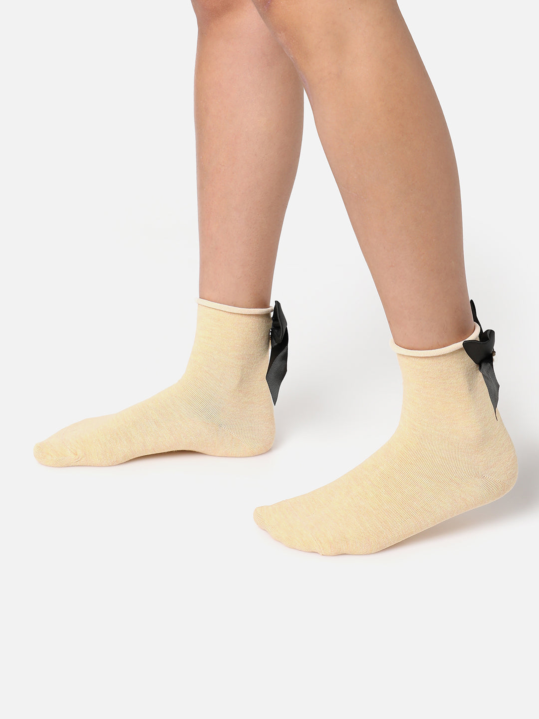 SET OF 2 BOW ANKLE LENGTH SOCKS