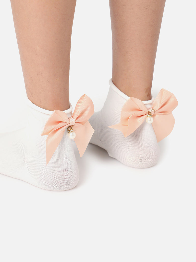 Set Of 2 Bow Ankle Length Socks