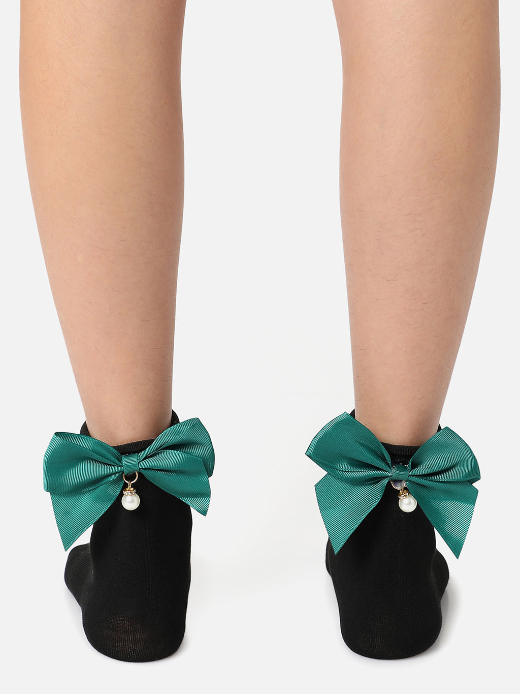 SET OF 2 BOW ANKLE LENGTH SOCKS