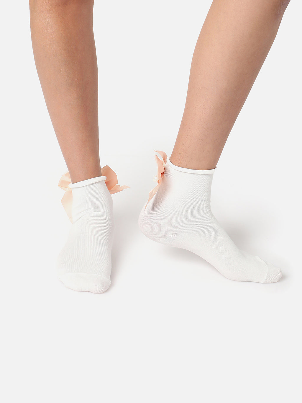 Set Of 2 Bow Ankle Length Socks