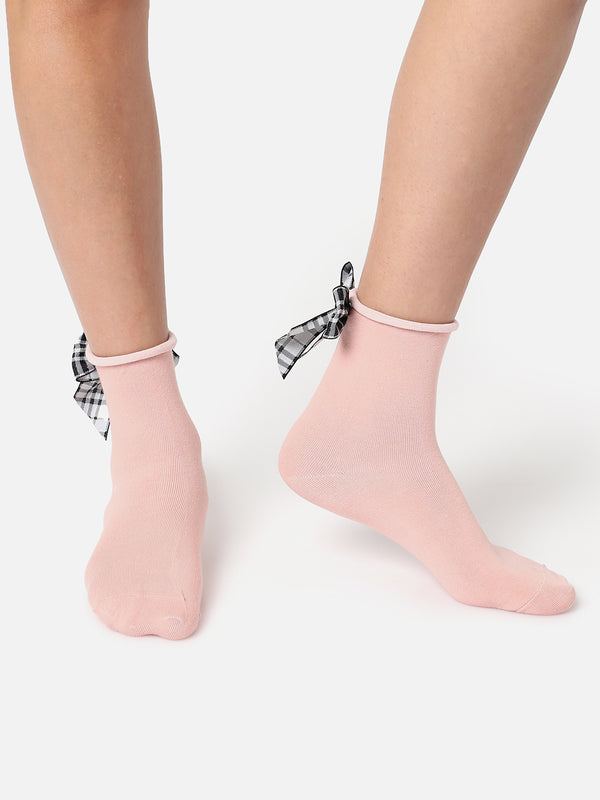 Set Of 2 Bow Ankle Length Socks