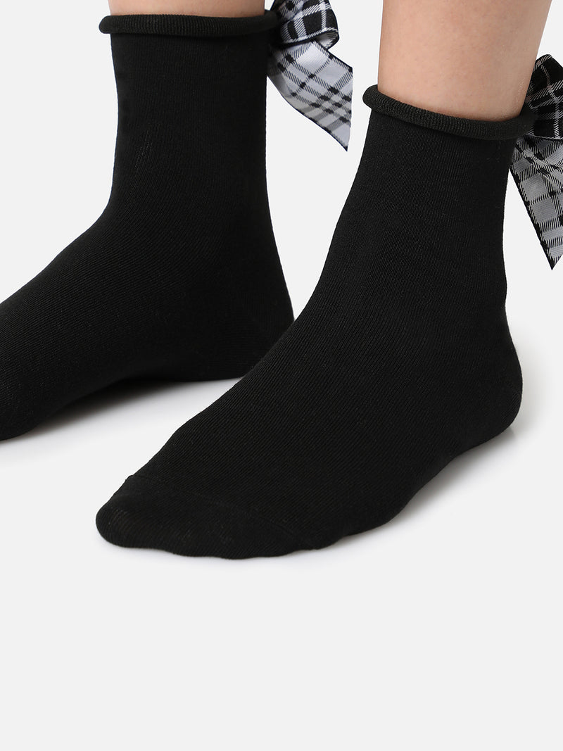 SET OF 2 BOW ANKLE LENGTH SOCKS