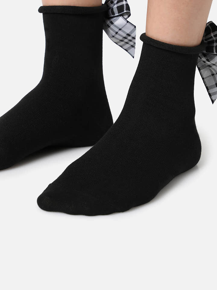 SET OF 2 BOW ANKLE LENGTH SOCKS