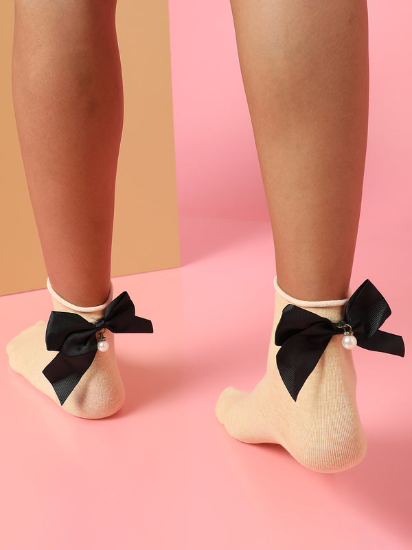 Set Of 2 Bow Ankle Length Socks
