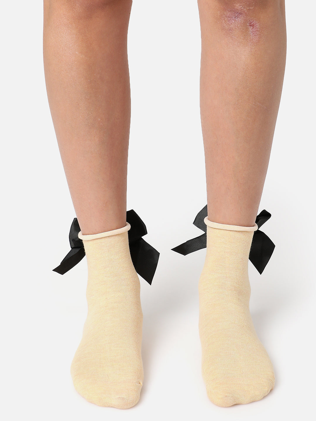 SET OF 3 BOW ANKLE LENGTH SOCKS