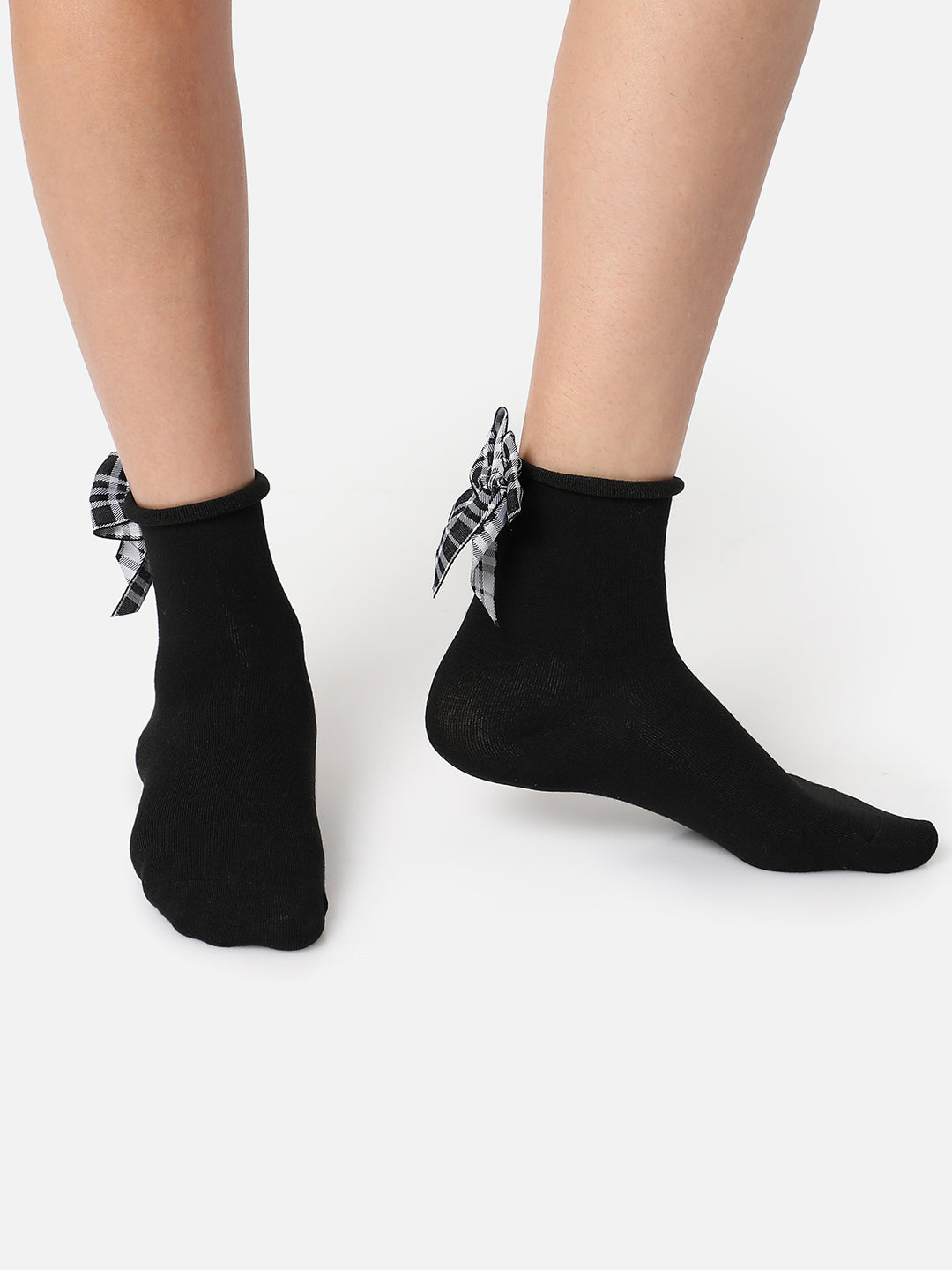 Set Of 2 Bow Ankle Length Socks