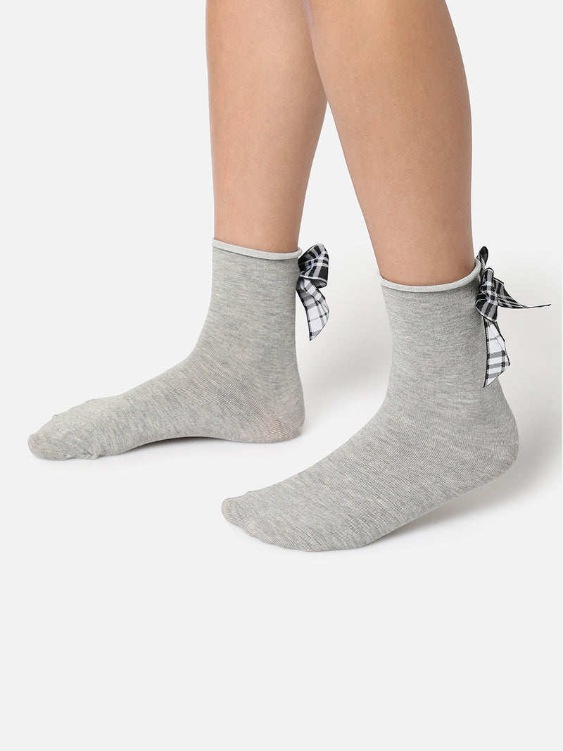 Set Of 2 Bow Ankle Length Socks