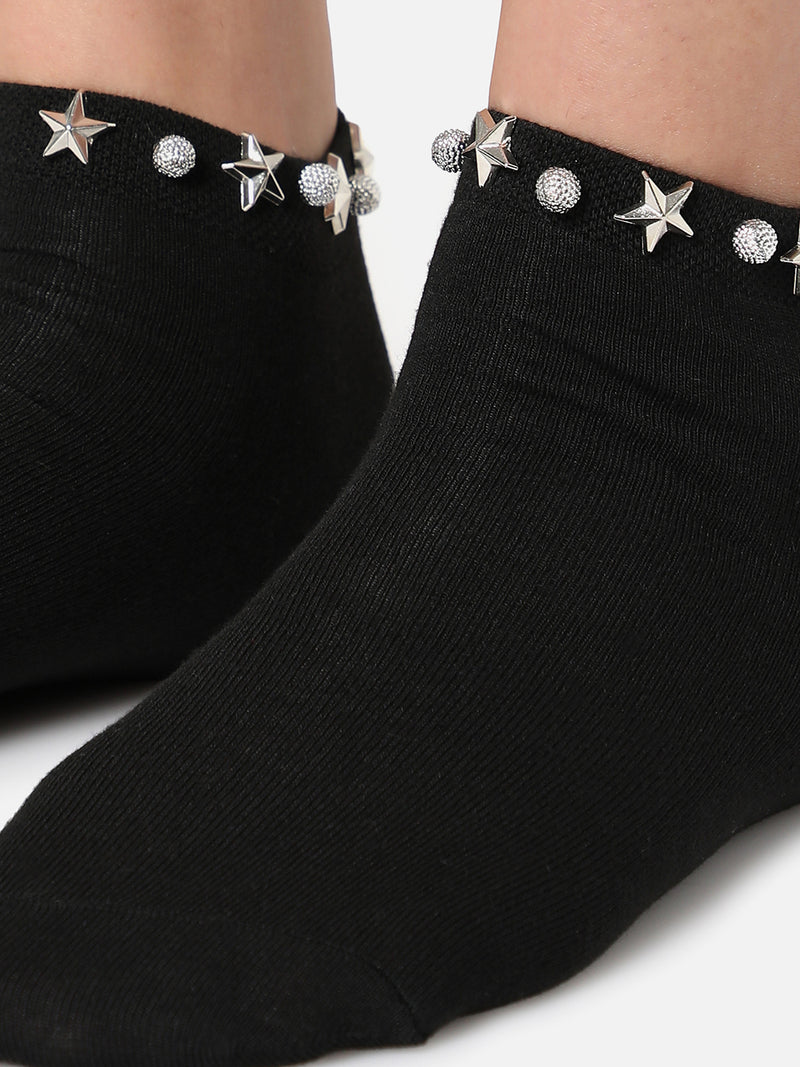 SET OF 2 BOW ANKLE LENGTH SOCKS
