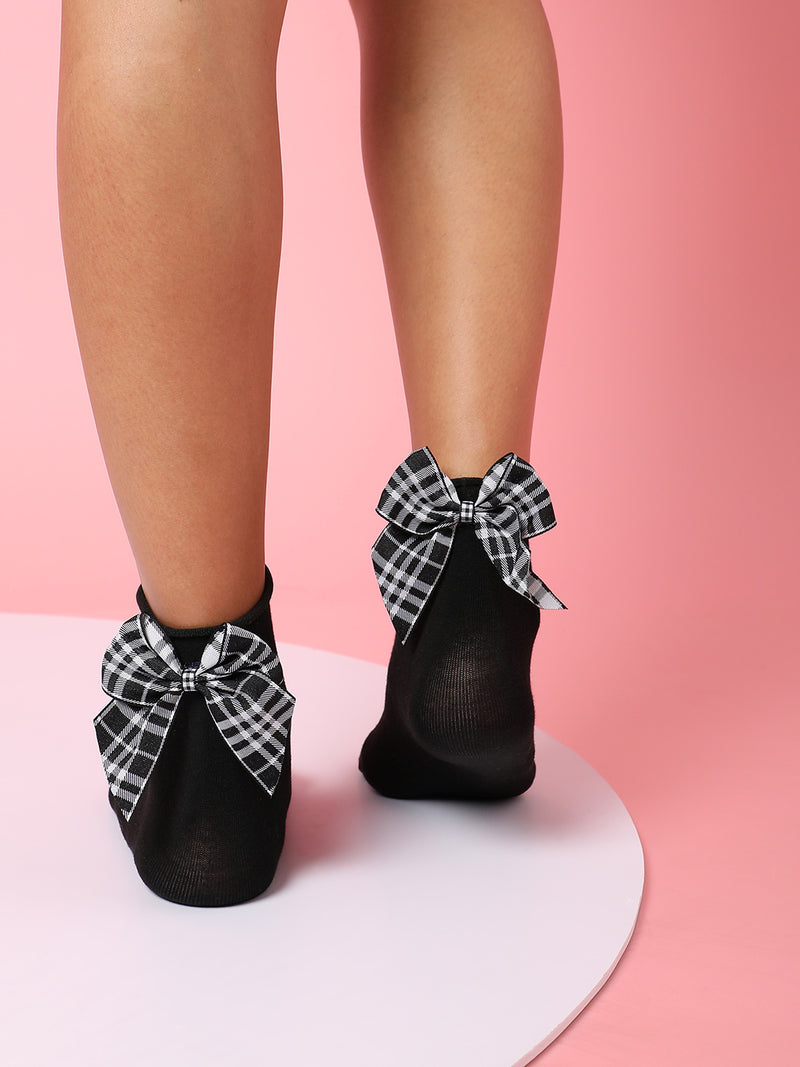 Set Of 2 Bow Ankle Length Socks