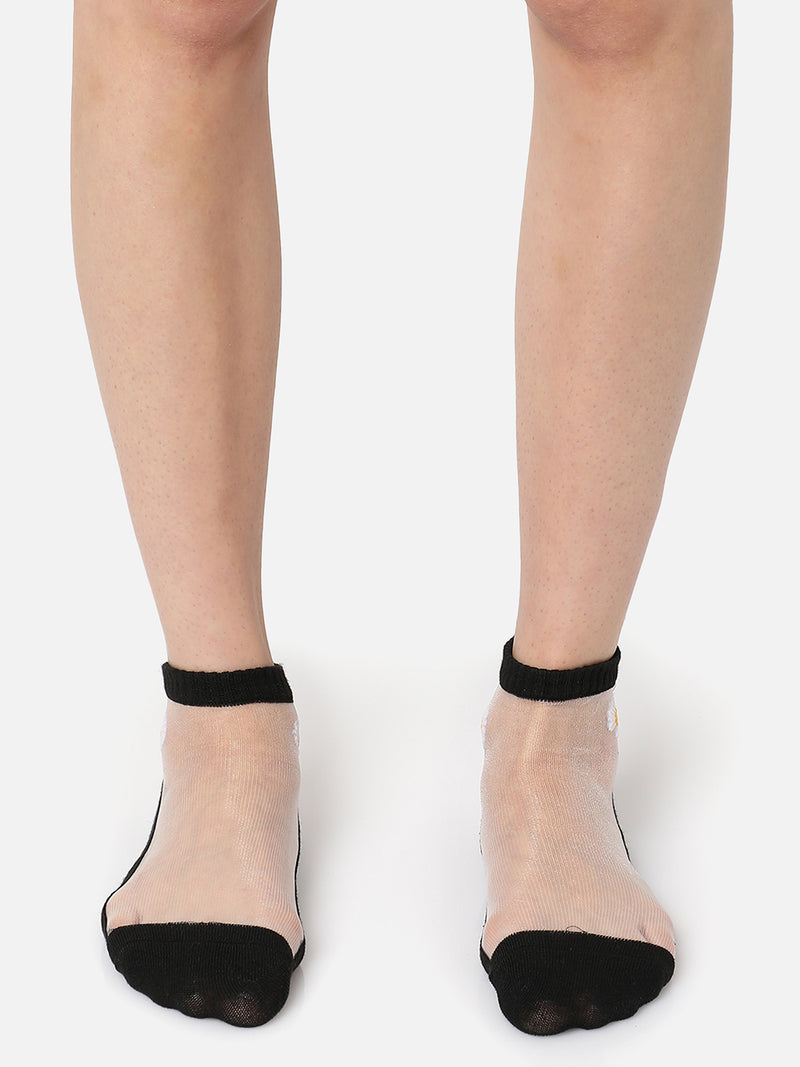 Set Of 5 Color Blocked Ankle Length Socks