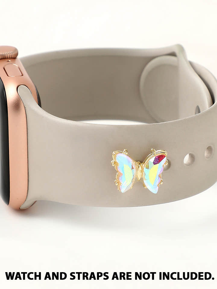 Azure Butterfly Embellished Snap Button Charm