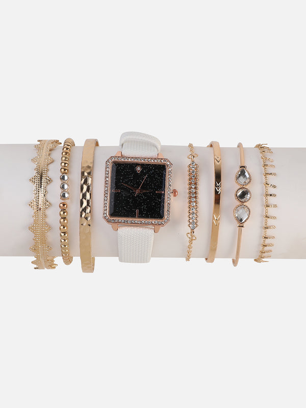 Sophia White Watch Combo