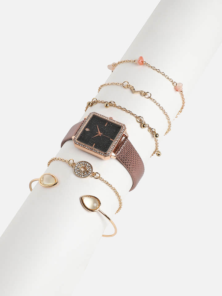 Sophia Brown Watch Combo